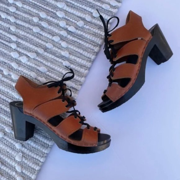 No. 6 Shoes - No. 6 Lace Up Clog Sandals EU38